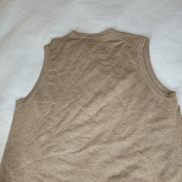 Joseph & Lyman Vest Sweater Mens Size L Brown 100% Cashmere V Neck Pullover Cold - Picture 9 of 11